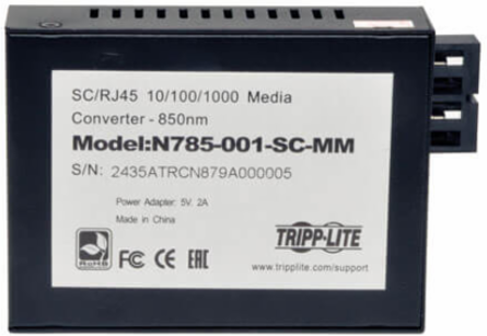 Gigabit Multimode Fiber to Ethernet Media Converter, 550 m, SC Connector