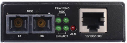 Hardened Gigabit Fiber Media Converter, RJ45/SC Singlemode, -10 to 60C, 10 km, TAA