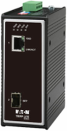 Industrial Gigabit Fiber to Ethernet Media Converter, RJ45/SFP, -40 to 75C, DC Power, TAA