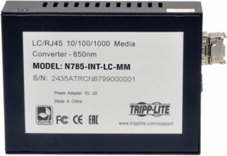 Gigabit Multimode Fiber to Ethernet Converter, 10/100/1000 Mbps, 550 m
