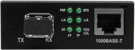 Gigabit Multimode Fiber to Ethernet Converter, 10/100/1000 Mbps, 550 m