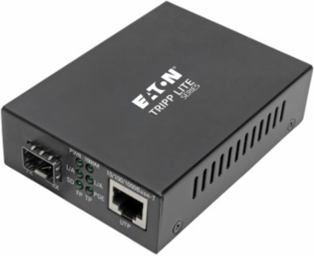 Gigabit SFP Fiber to Ethernet Media Converter, PoE+, International Power