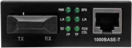 Gigabit Fiber to Ethernet Media Converter, 10/100/1000 SC, 550 m