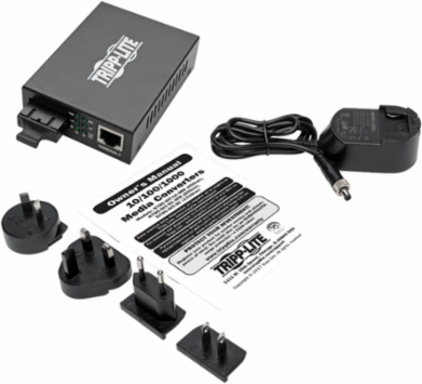 Gigabit Fiber to Ethernet Media Converter, 10/100/1000 SC, 550 m
