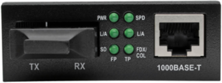 Gigabit Fiber to Ethernet Converter, 10/100/1000 Mbps, 2,000 m