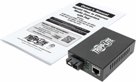 Gigabit Multimode Fiber to Ethernet Converter, PoE+, 550 m, SC