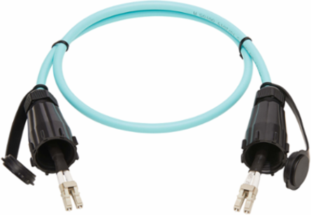 10Gb Duplex Multimode Fiber Patch Cable 50/125 OM3 IP68 Aqua 1 m