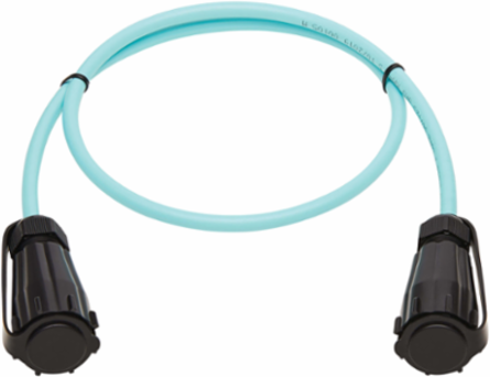 10Gb Duplex Multimode Fiber Patch Cable 50/125 OM3 IP68 Aqua 1 m