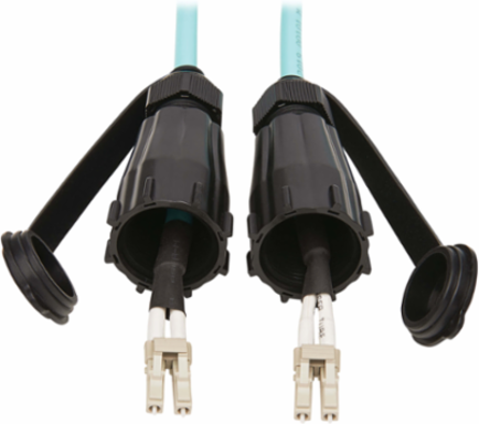 10Gb Duplex Multimode Fiber Patch Cable 50/125 OM3 IP68 Aqua 1 m