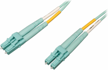 10Gb/100Gb Duplex Multimode Fiber Patch Cable 50/125 OM4 3 ft. Aqua