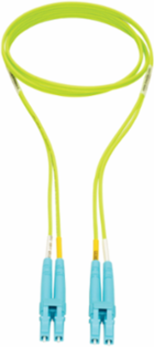 1 Meter Multimode Fiber Optic Patch Cable, OM5, 100Gb, 50/125, Lime Green