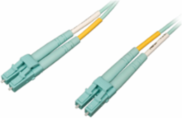 OM4 Duplex Multimode 50/125 Fiber Patch Cable LC/LC 5M 10Gb/100Gb Aqua