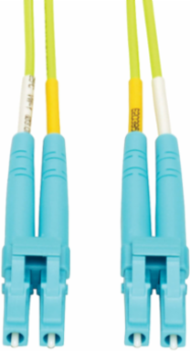 100Gb Duplex Multimode 50/125 Fiber Patch Cable, 5 Meter, Lime Green