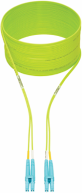 100Gb Duplex Multimode 50/125 Fiber Patch Cable, 7M (23 ft.) - Lime Green