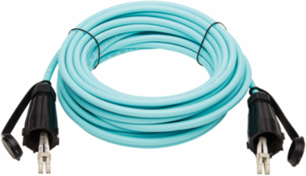 10Gb IP68 Aqua Duplex Multimode Fiber Patch Cable 50/125 OM3, 10 m
