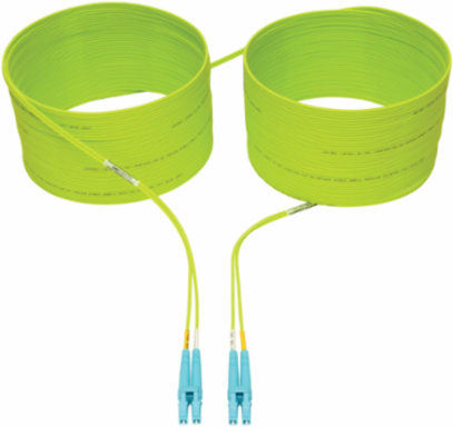 100Gb Duplex Multimode Fiber Patch Cable 50/125, OM5, 15M (49 ft.), Lime
