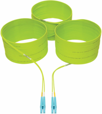 100Gb Duplex Multimode 50/125 Fiber Patch Cable, 25M (82 ft.), Lime Green