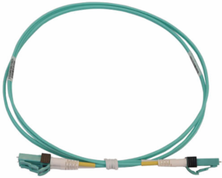 Fiber Optic Cable, 400G Multimode OM4, Duplex LC-PC, LSZH, Aqua, 1 m