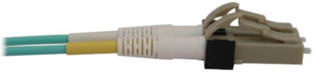 Fiber Optic Cable, 400G Multimode OM3, Duplex LC-PC, LSZH, Aqua, 1 m