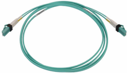 Fiber Optic Cable, 400G Multimode OM4, Duplex LC-PC, LSZH, Aqua, 2 m