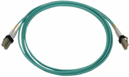 Fiber Optic Cable, 400G Multimode OM3, Duplex LC-PC, LSZH, Aqua, 2 m