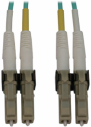 Fiber Optic Cable, 400G Multimode OM3, Duplex LC-PC, LSZH, Aqua, 2 m