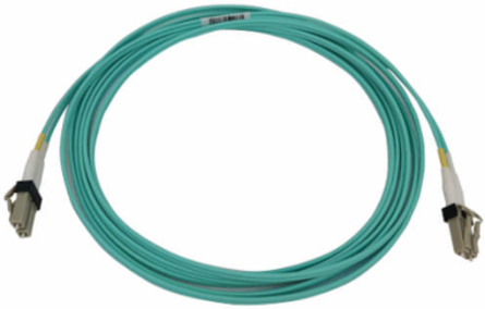 Fiber Optic Cable, 400G Multimode OM3, Duplex LC-PC, LSZH, Aqua, 3 m