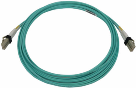Fiber Optic Cable, 400G Multimode OM3, Duplex LC-PC, LSZH, Aqua, 4 m