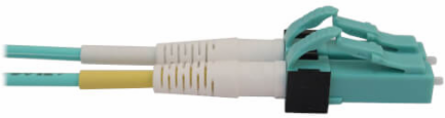 Fiber Optic Cable, 400G Multimode OM4, Duplex LC-PC, LSZH, Aqua, 5 m
