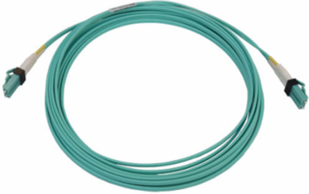 Fiber Optic Cable, 400G Multimode OM4, Duplex LC-PC, LSZH, Aqua, 5 m