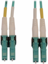 Fiber Optic Cable, 400G Multimode OM4, Duplex LC-PC, LSZH, Aqua, 5 m