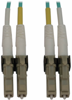 Fiber Optic Cable, 400G Multimode OM3, Duplex LC-PC, LSZH, Aqua, 5 m