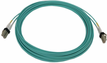 Fiber Optic Cable, 400G Multimode OM3, Duplex LC-PC, LSZH, Aqua, 6 m