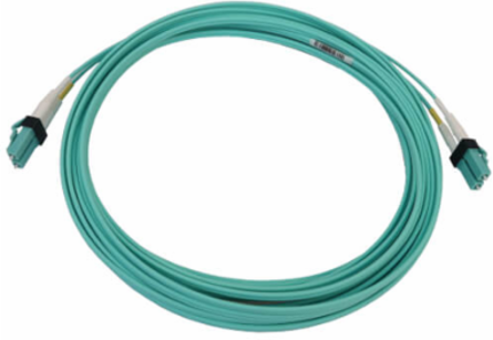 Fiber Optic Cable, 400G Multimode OM4, Duplex LC-PC, LSZH, Aqua, 7 m
