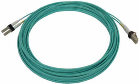 Fiber Optic Cable, 400G Multimode OM3, Duplex LC-PC, LSZH, Aqua, 8 m