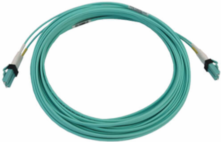 Fiber Optic Cable, 400G Multimode OM4, Duplex LC-PC, LSZH, Aqua, 10 m