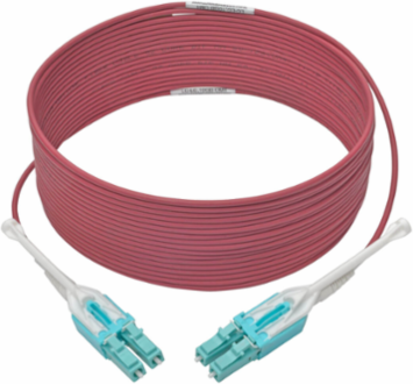 10Gb Duplex Multimode 50/125 OM4 Fiber Patch Cable, 10M, LC/LC, Magenta