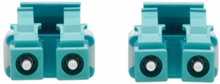 Armored Fiber Optic Cable, Duplex Multimode 50/125 OM4, LC/LC, LSZH, Aqua, 15 m