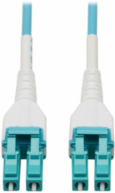 Armored Fiber Optic Cable, Duplex Multimode 50/125 OM4, LC/LC, LSZH, Aqua, 75 m