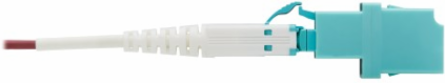 Fiber Optic Cable Adapter, Duplex Multimode 50/125 OM4, CS-PC/LC-PC, M/F, LSZH, Magenta, 1 ft