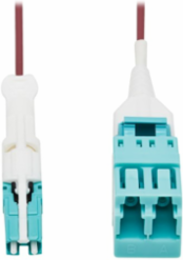 Fiber Optic Cable Adapter, Duplex Multimode 50/125 OM4, CS-PC/LC-PC, M/F, LSZH, Magenta, 1 ft