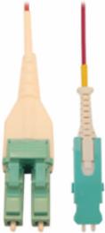 Fiber Optic Cable, Multimode 50/125 OM4, Duplex SN-PC to Duplex LC-PC, LSZH, Magenta, 5 m