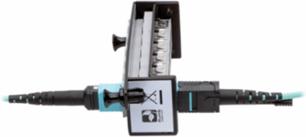 10M MTP/MPO Multimode Patch Cable, 12 Fiber, OM3, Aqua