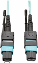10M MTP/MPO Multimode Patch Cable, 12 Fiber, OM3, Aqua