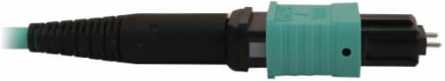 MTP/MPO Fiber Optic Cable, 12 Fiber, Multimode OM3 50/125, M/F, LSZH, Aqua, 5 m (16.4 ft)