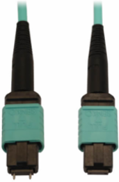 MTP/MPO Fiber Optic Cable, 12 Fiber, Multimode OM3 50/125, M/F, LSZH, Aqua, 5 m (16.4 ft)