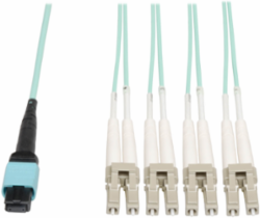 MTP/MPO Fan-Out Cable 2M, 12-Strand OM3 Multimode, Aqua