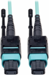 MTP/MPO Patch Cable, 12 Fiber, 3M Length, OM3 Multimode, Aqua