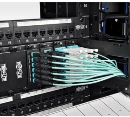 MTP/MPO Patch Cable 12 Fiber 40GbE OM3 Aqua 10 Meter