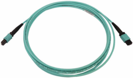 Fiber Optic Cable, MTP/MPO-PC to MTP/MPO-PC, 12F Multimode OM3 50/125, LSZH, Aqua, 3 m